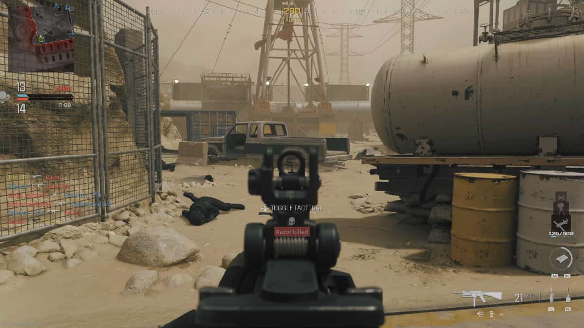 A screenshot of the AMR9's scope in use in MW3. Image captured by VideoGamer.