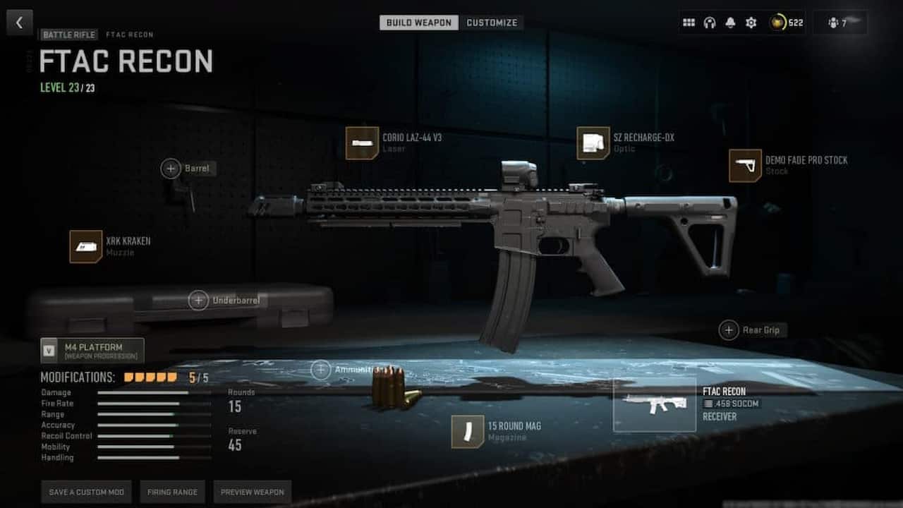 A screenshot of the fac rex in Modern Warfare 2.