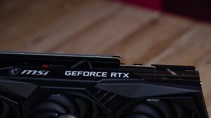 Best GPU under $500 in 2023 - our top picks for gaming - Top down image of the MSI GeForce RTX 3070 gaming x trio