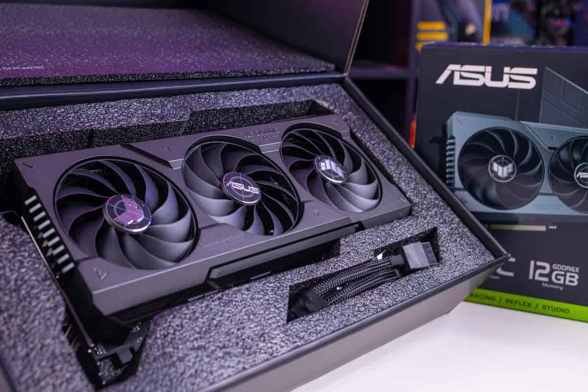 Best GPU under $800 - pic of ASUS TUF RTX 4070 Ti in box