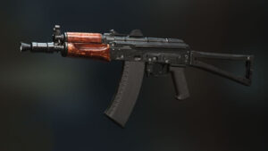 An AK-47 rifle featured in Modern Warfare 2 on a dark background.