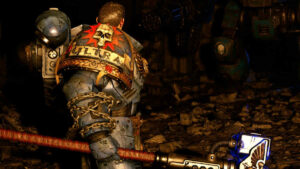 Picture of Space Marine 2 and a Thunder Hammer.