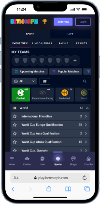 betmorph football screen