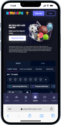 betmorph home screen