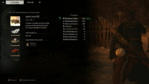 Picture of the crafting menu for Celestial Medicines in Black Myth Wukong.