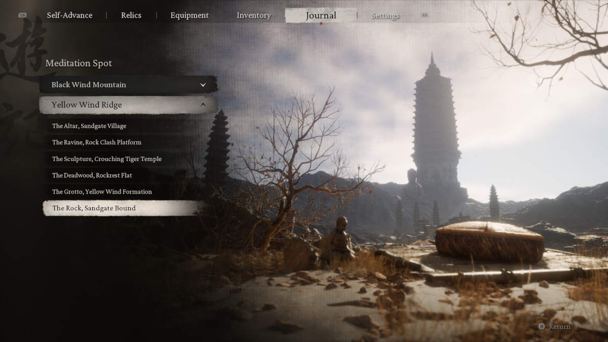 Picture of the unlocked mediation areas and how they look as part of the in game map.