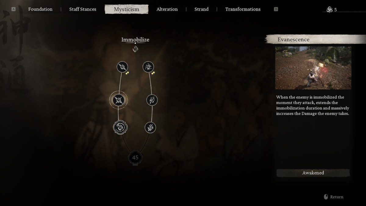 Picture of a skill tree in Black Myth Wukong