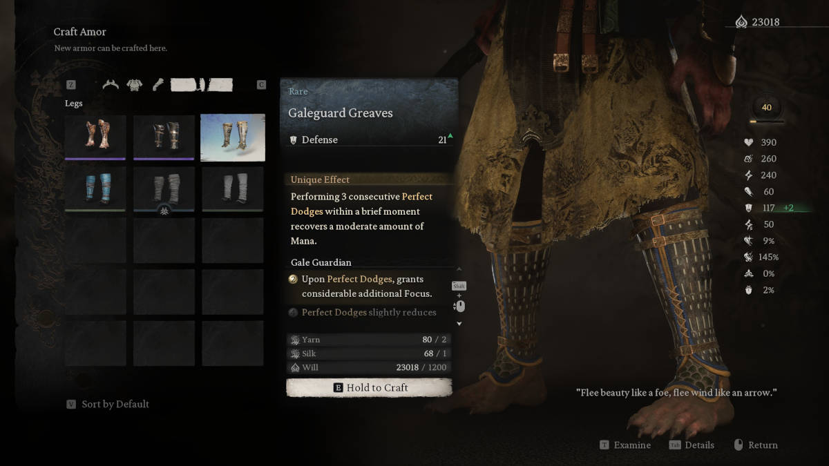 Picture of an armour set bonus in Black Myth Wukong
