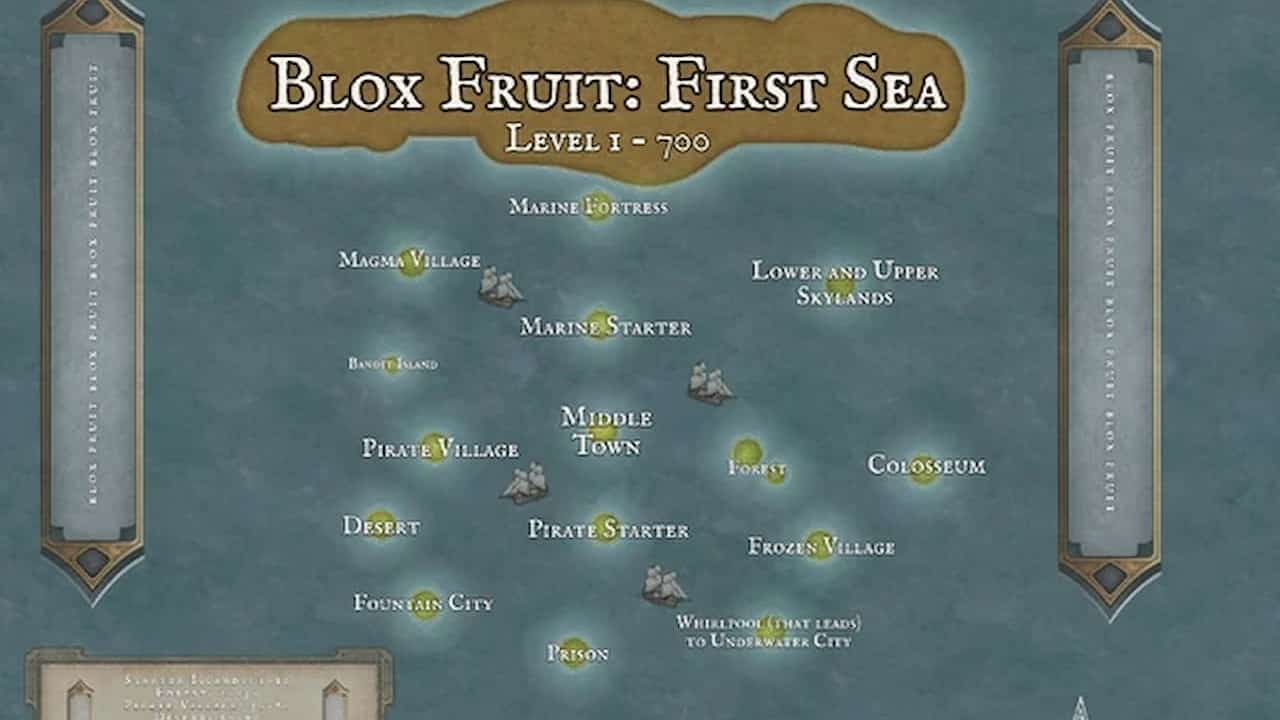 Blox Fruits Level Guide: First Sea Map