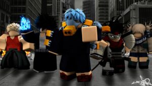 Boku no Roblox codes: Several villains from the game looking menacingly