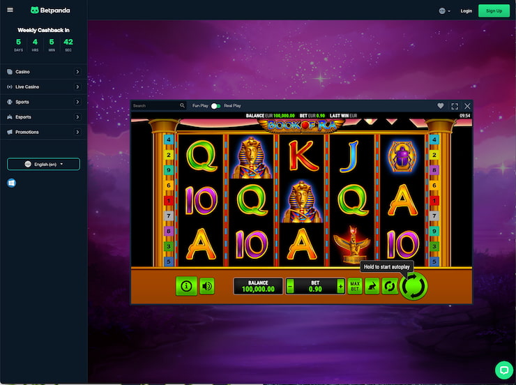 Playing Book of Ra at Betpanda