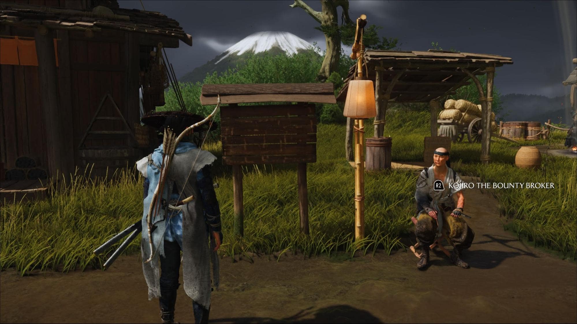 Kojiro offering bounty quests in Ghost of Yotei