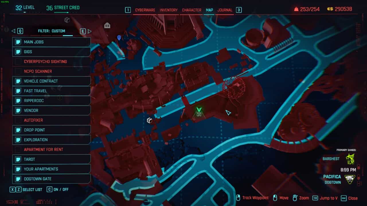 Cyberpunk 2077 Phantom Liberty Data Terminal locations: data terminal location on map.
