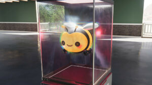 Buzzy-Bee-Once-Human: A picture of a giant cartoon bee in a tank.