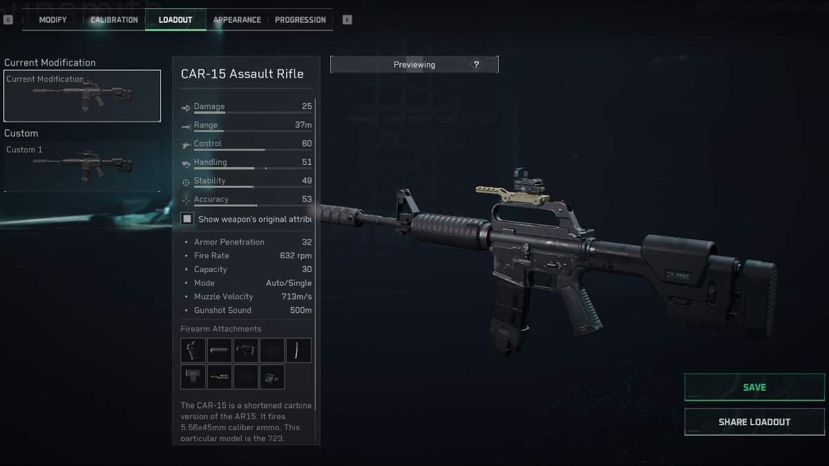 Picture of the CAR-15 gunsmith from Delta Force.
