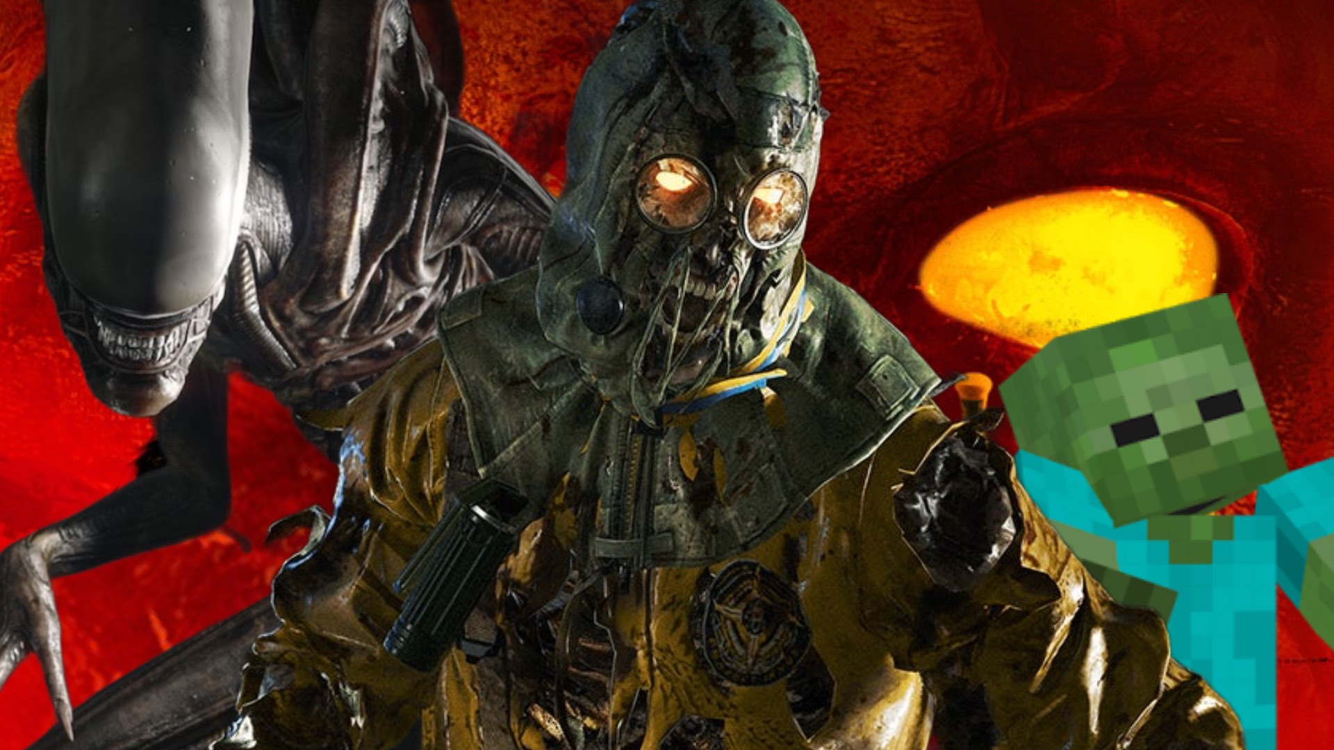 Call of Duty Zombies with the Xenomorph and a Minecraft Zombie