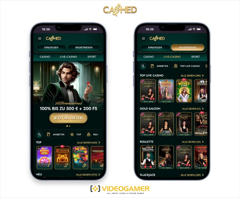 Cashed Casino mobile Version für Deutschland
