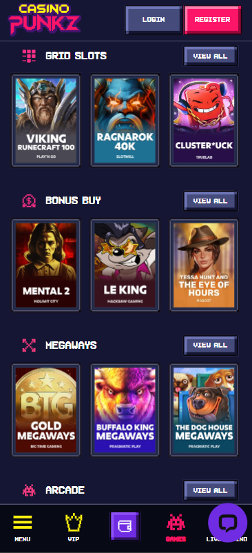CasinoPunkz homepagina - beste crypto casino om te gokken met Bitcoin