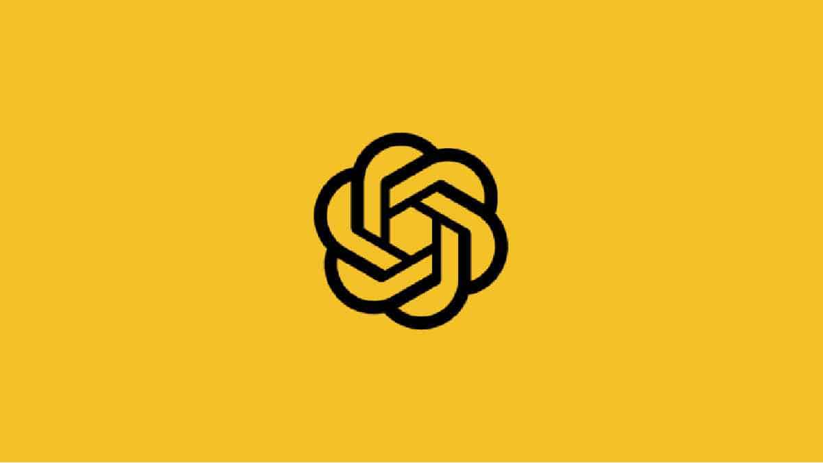 A black and yellow knot logo on a yellow background providing information on how to access GPT 4.