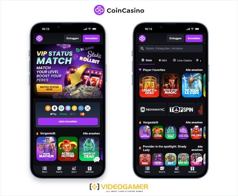 CoinCasino Casino mobile Version für Deutschland