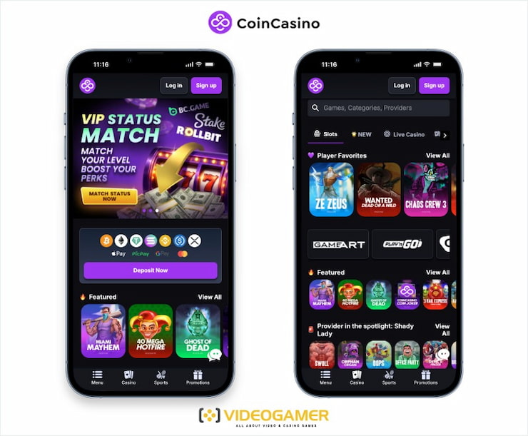 CoinCasino’s free online baccarat tables optimized for mobile play.