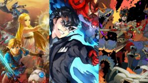 Comp of Hyrule Warriors: age of Calamity, Persona 5 Strikers, and Hades