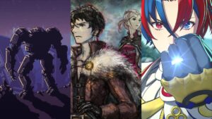 Collage of Into the Breach, Fire Emblem Engage, and Triangle Strategy
