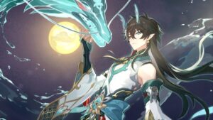 Honkai Star Rail - Splash art showing Dan Heng, Imbibitor Lunae