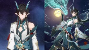 Honkai Star Rail - Dan Heng Imbibitor Lunae in the character menu and splash art