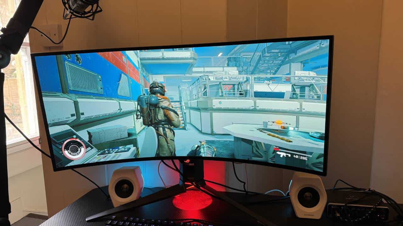 Starfield on the ASUS ROG Swift OLED PG34WCDM