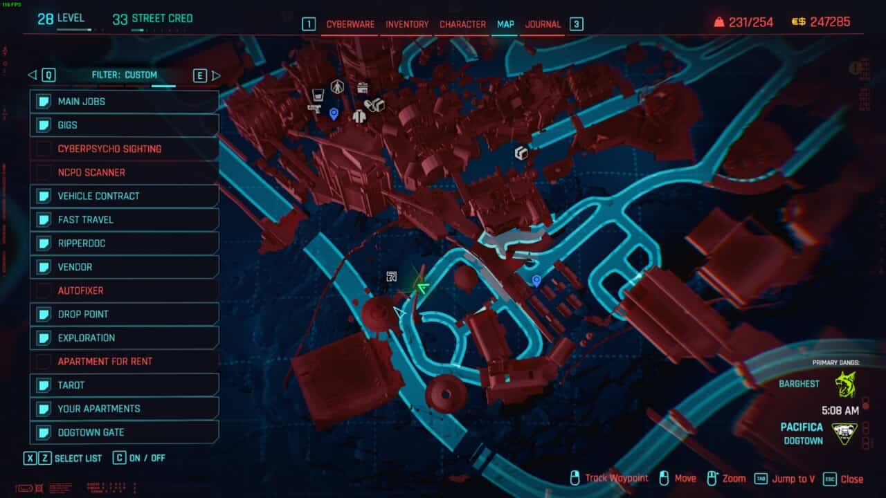 Cyberpunk 2077 Phantom Liberty Data Terminal locations: data terminal on map.