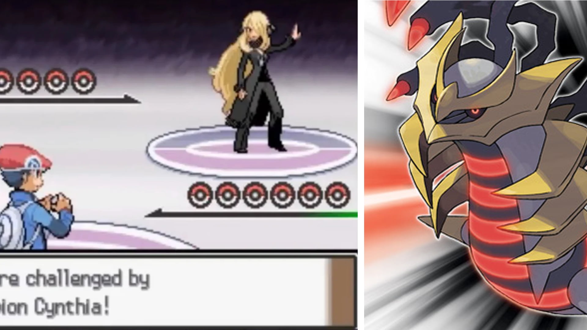 Champion Cynthia and Giratina from Pokémon Platinum