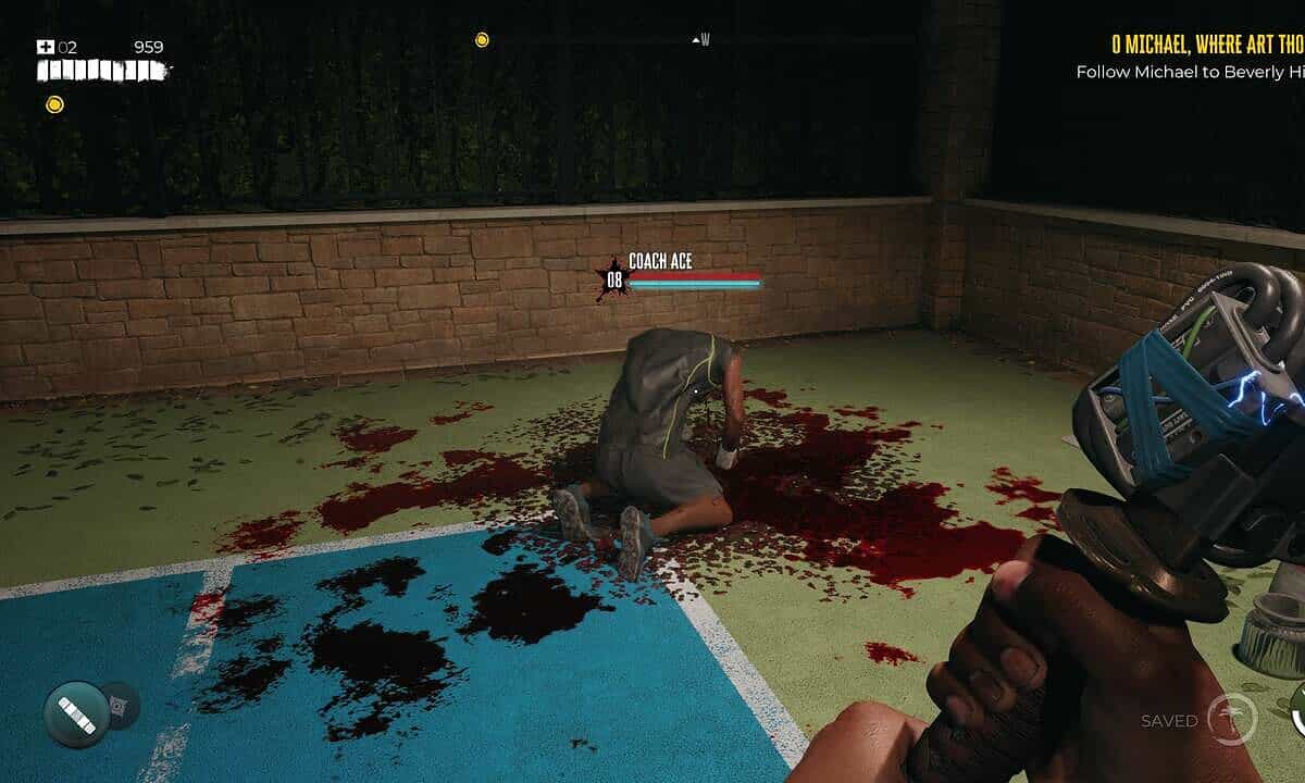 Coach Ace eating corpse in Dead Island 2.