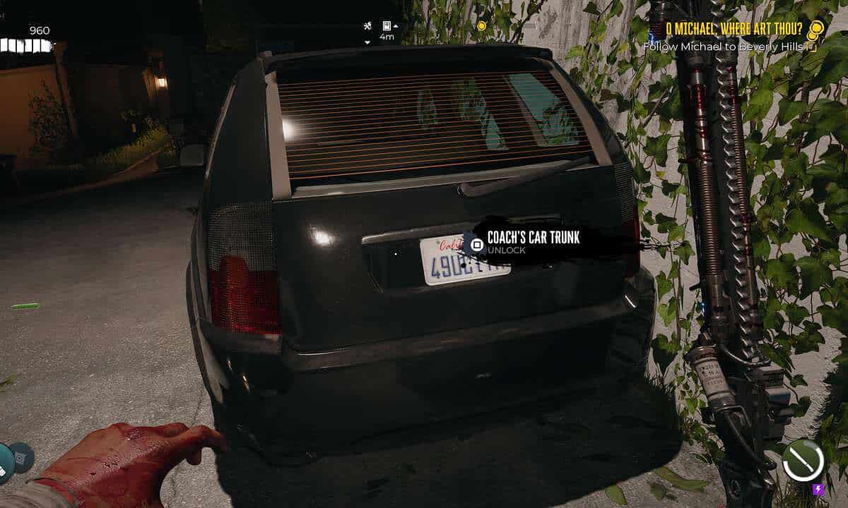 Coach's car trunk in Dead Island 2.