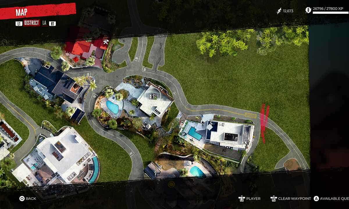 Map showing Dead Island 2 Michael's Safe location.