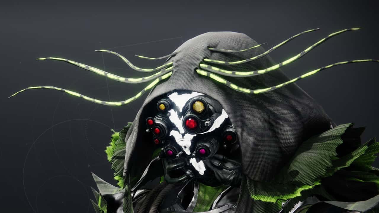 10 best Destiny 2 Hunter exotics for PvE, PvP, and endgame content Cyrtarachne's Facade on display.