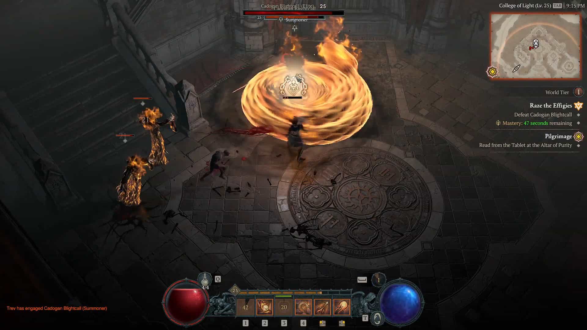 All Diablo 4 events in Season 1: An image of a player completing the Raze the Effigies event in the game.