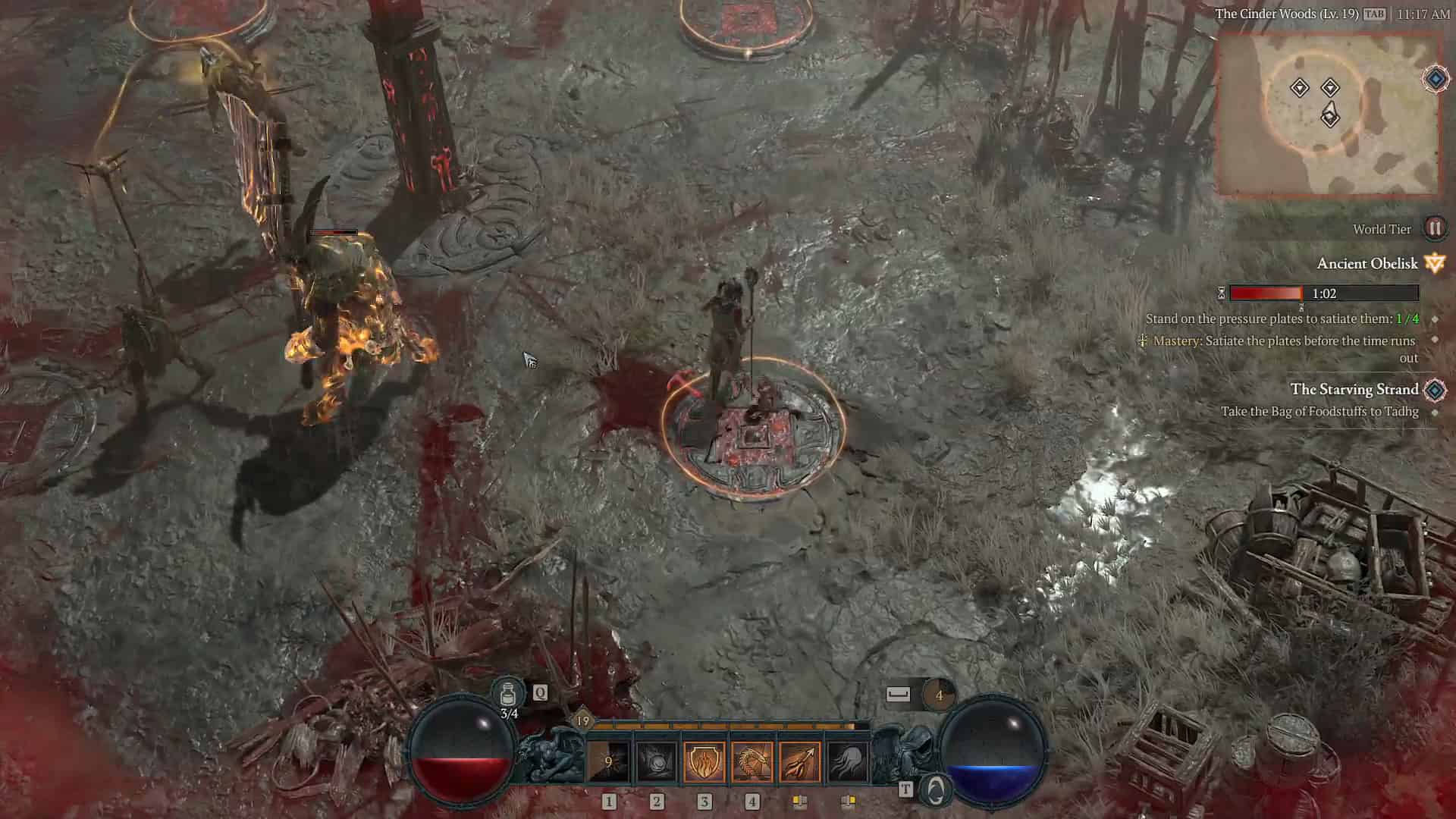 All Diablo 4 events in Season 1: An image of a player completing the Ancient Obelisk event in the game.