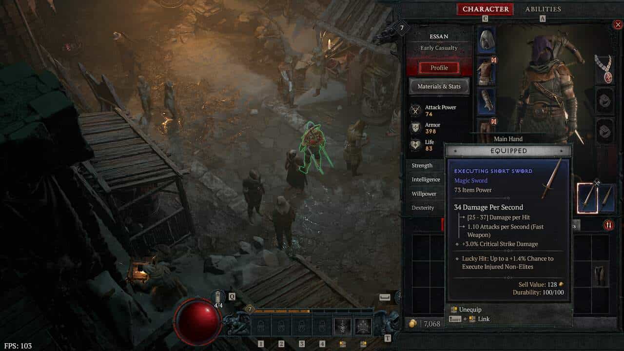 Diablo 4 lucky hit: weapon with lucky hit effect.