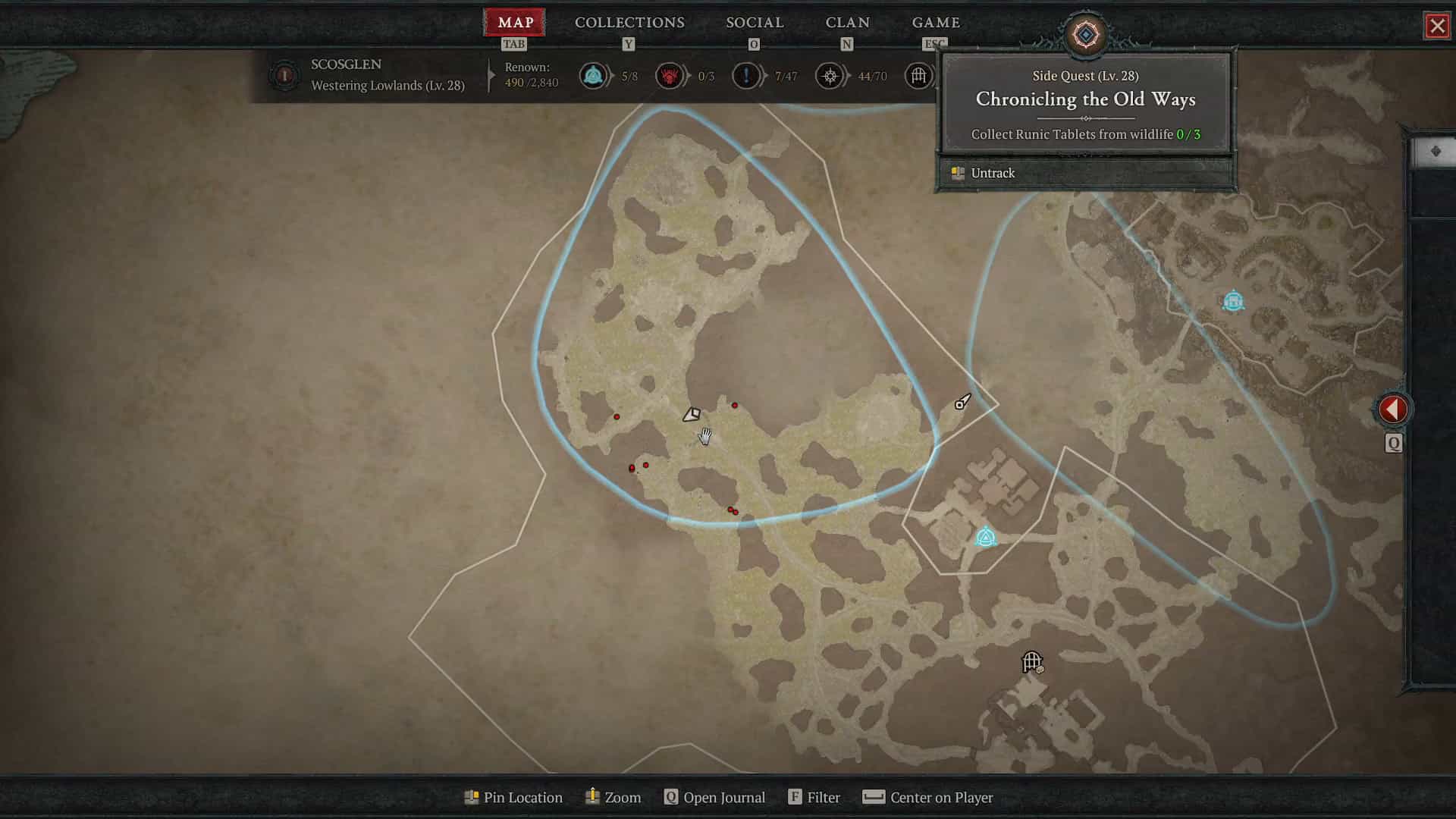 How to collect Runic Tablets from wildlife in Diablo 4 - Chronicling the Old Ways quest
