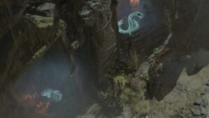Diablo 4 Spirit Boons: Playing as a Druid, the player stands next to the Snake Spirit, one of four animal spirits that grant Spirit Boons.