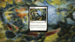 A disenchant MTG card with a blurry background that can get rid of enchantments