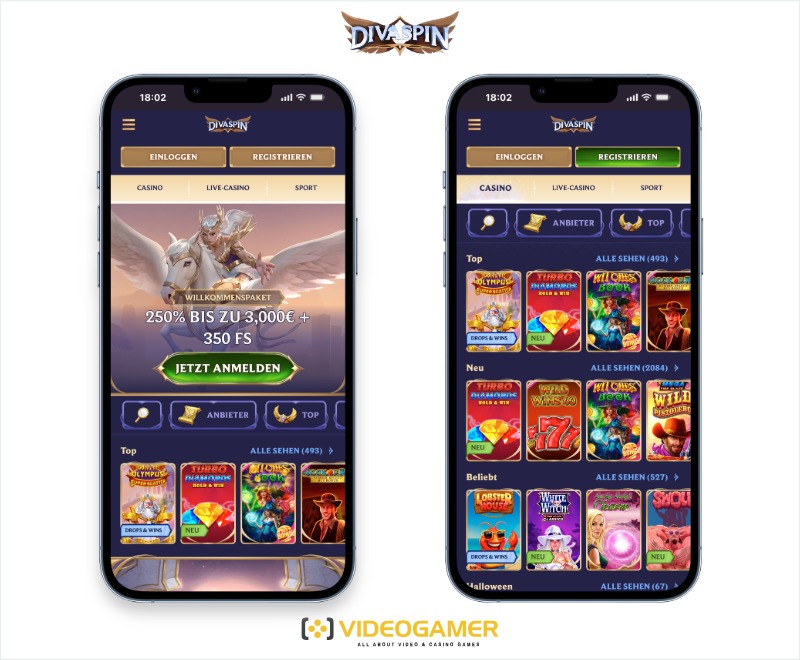 DivaSpin Casino mobile Version für Deutschland