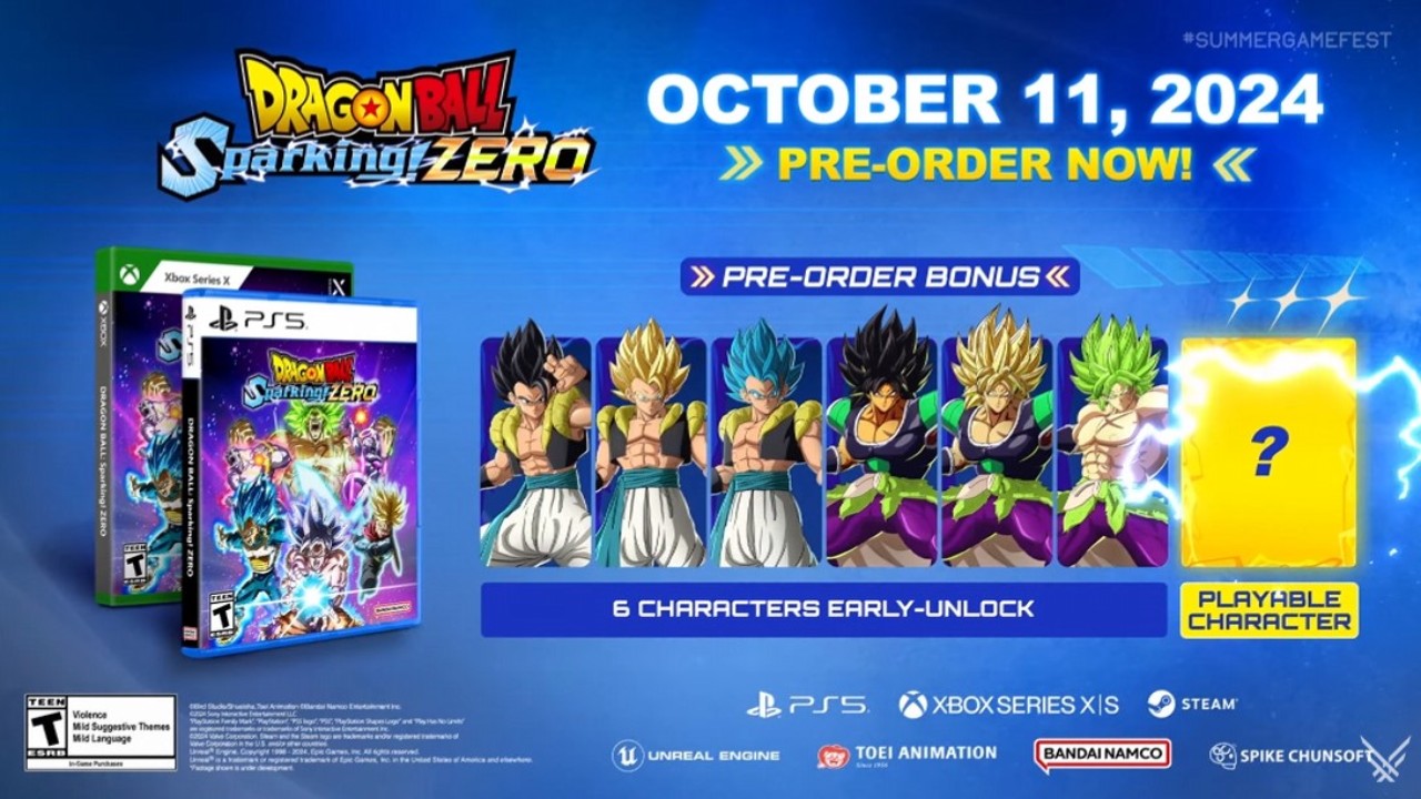 Dragon Ball Z Sparking Zero Release Date Pre Order Bonuses