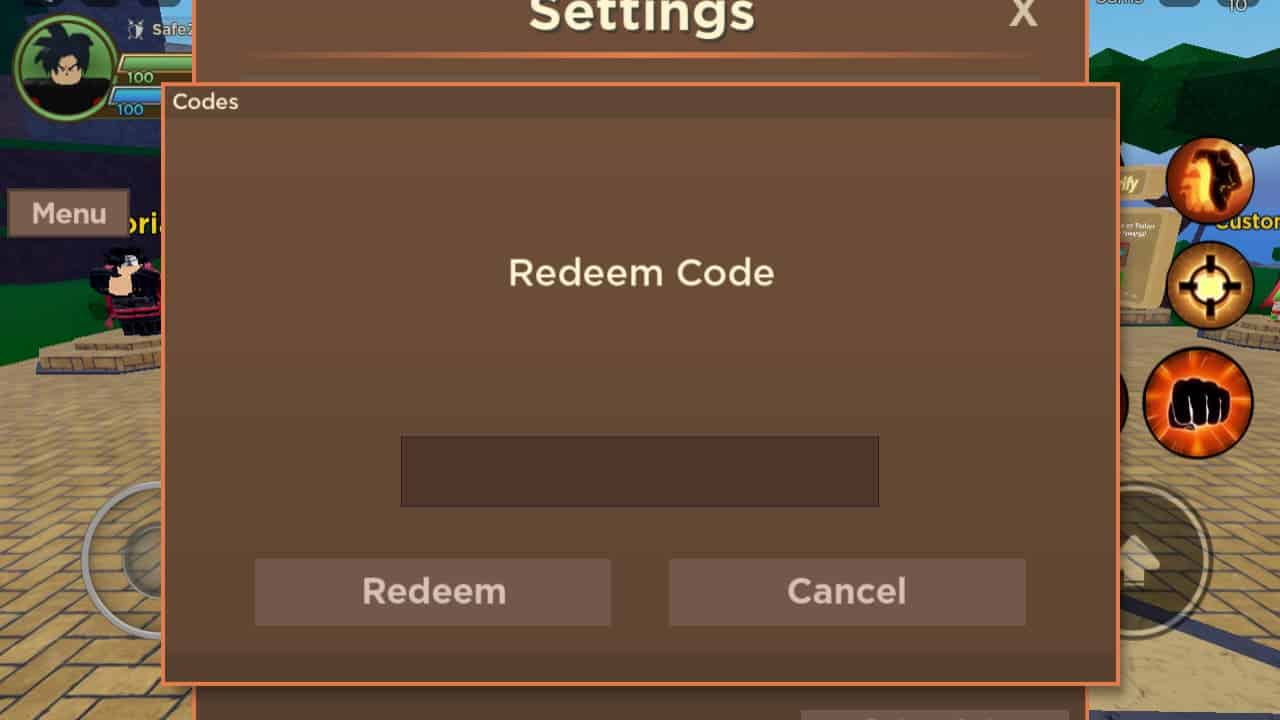 Dragon Blox codes: Code redemption screen