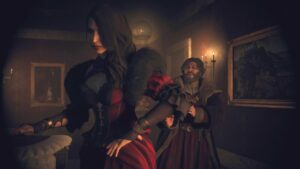 Dragon's Dogma 2 how to romance Wilhelmina: Wilhelmina speaking to Allard in hidden room
