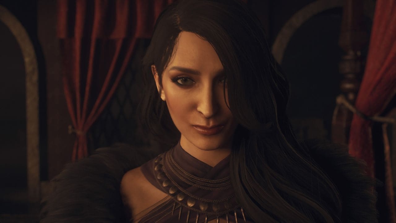 Dragon's Dogma 2 romance WIlhelmina or Ulrika: close up of Wilhemina's face during the Rose questline.