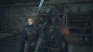 Dragon's Dogma 2 unlock mystic spearhand: Player standing behind Sigurd in his home