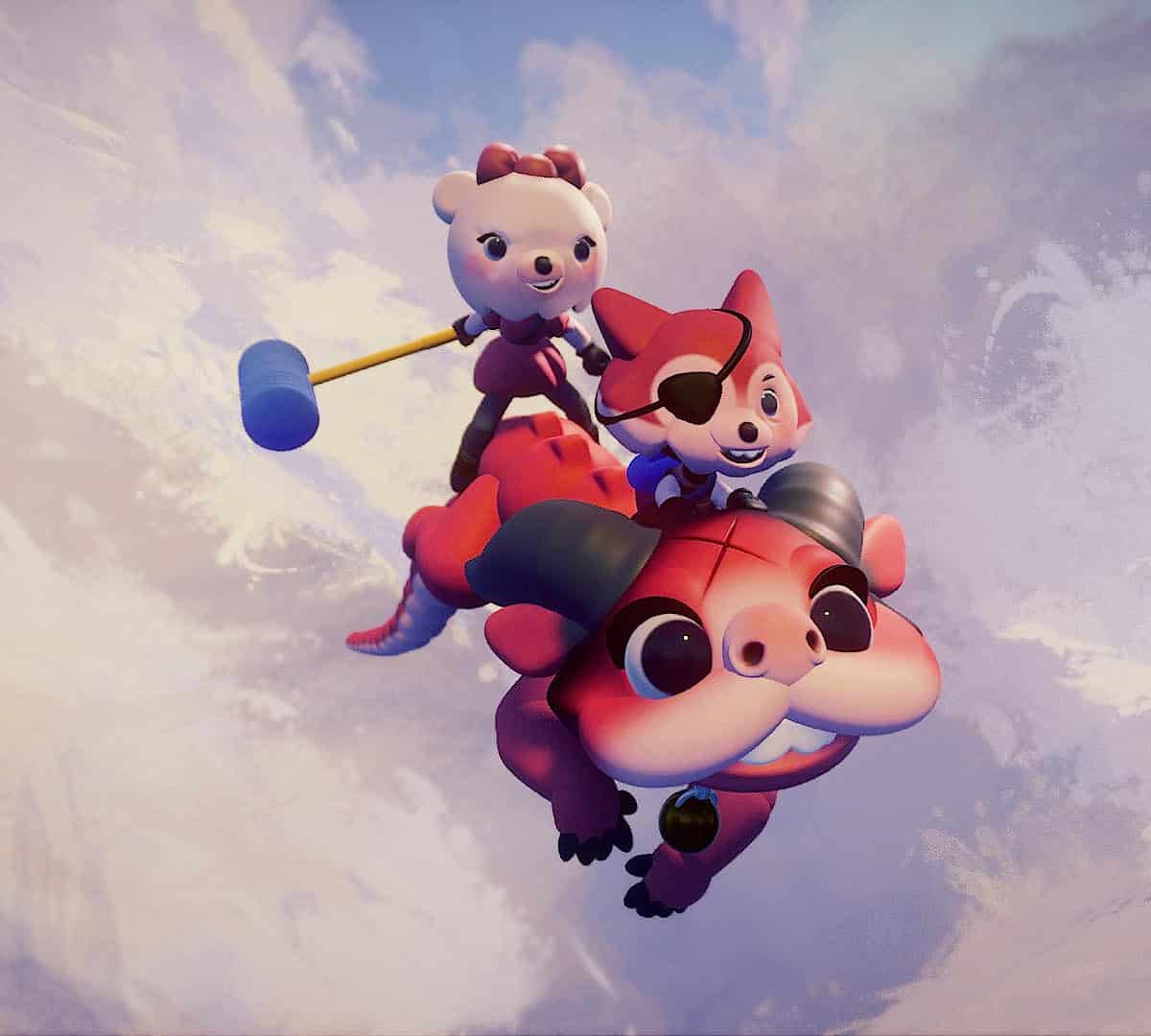 Dreams screenshot - three creatures flying in clouds