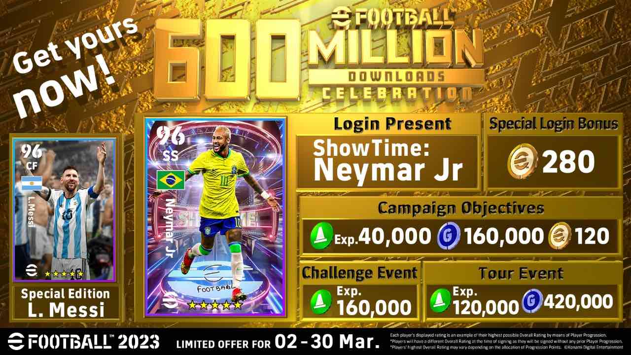 Neymar Jr. Given to Players in eFootball Free Gift 